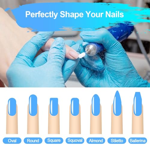 URAQT Ceramic Nail Drill Bits Sets, 10 pcs Electric Nail Drill Bits Kit 3/32", Professional Cuticle Polishing Bits for Acrylic Gel Nails, Electric Nail Files Manicure Pedicure Drill Tool - color: A-10pcs
