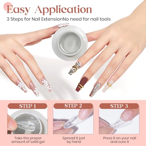 MIZHSE Clear Solid Builder Gel For Nails, 30g Non-Sticky Nail Extension Hard Builder Gel, Nail Strengthen 3D Sculpting Nail Art for Carving Modeling Soak Off Manicure Home - color: 30g Clear
