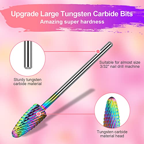URAQT Nail Drill Bits Set, 11pcs Electric Nail Drill Bits Kit 3/32" Tungsten Carbide Less Dust Nail Bits, Cuticle Polishing Bits for Acrylic Gel Nails, Electric Nail Files Manicure Pedicure Drill Tool - color: A-11pcs