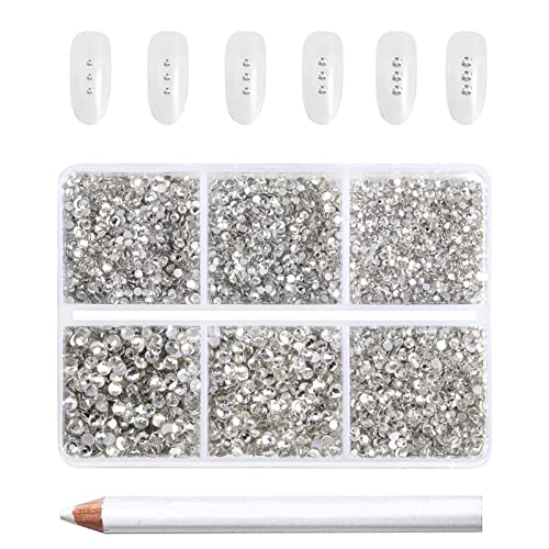 Beadsland Flatback Rhinestones, Crystal, 7200pcs Mixed 6 Sizes - color: Crystal
