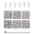 Beadsland Flatback Rhinestones, Crystal, 7200pcs Mixed 6 Sizes - color: Crystal