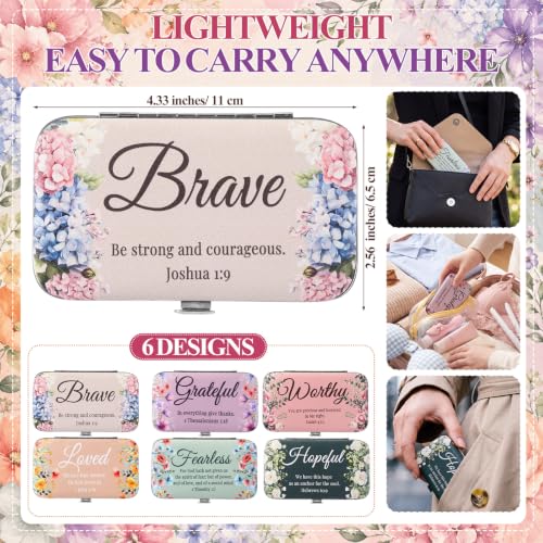 24 Set Christian Manicure Set, Bible Verse Gift Bulk for Women, Floral - color: Muted Floral