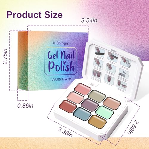 Gradient Painting Gel, 9 Colors Ombre Painted Gel Nail Polish - color: Monet’s Garden