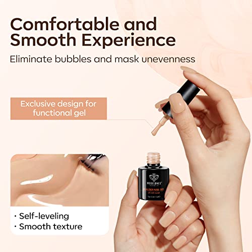 modelones Gel Polish Builder Nail Set, Base Colors 8-in-One Jelly Caramel - color: Builder Warm Sheer Nude Translucent