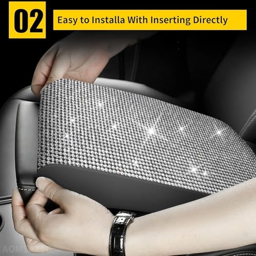 AOMSAZTO Armrest Console Covers for 2013-2018 Nisaan Altima Crystal Diamond - color: Bling Crystal Diamond, size: 2013-2018