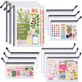 12 Pcs Sticker Storage Organizer Clear Zipper Pouches (Mixed Size) - size: Mix Size