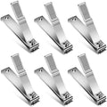 Mudder 6 Pcs Large Toenail Clippers Straight Edge Cutters, Silver - color: Silver