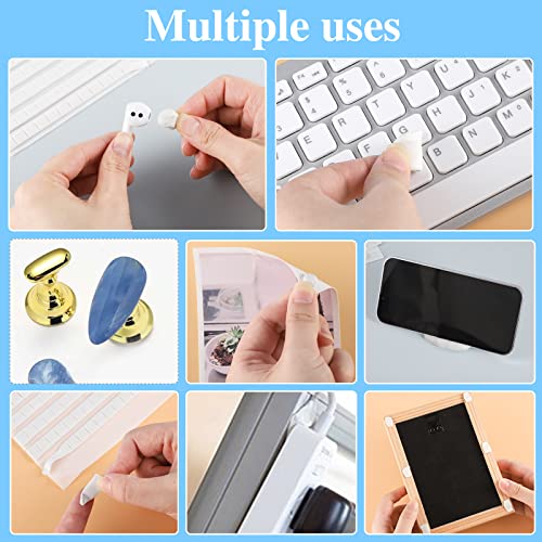 SUMAJU 204 Pcs Adhesive Poster Sticky Tack, Multipurpose Removable Mounting Putty - Reusable Wall Safe Tack for Wall Hanging Pictures, Museum, Cleaning, Nail (White, Green) - color: 204PCS,White