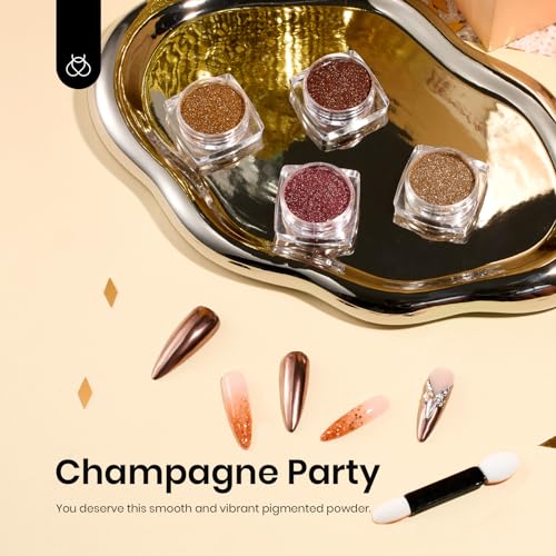 Beetles Metallic Chrome Nail Powder Mirror Effect 4 colors Gold - color: B - Gold-4