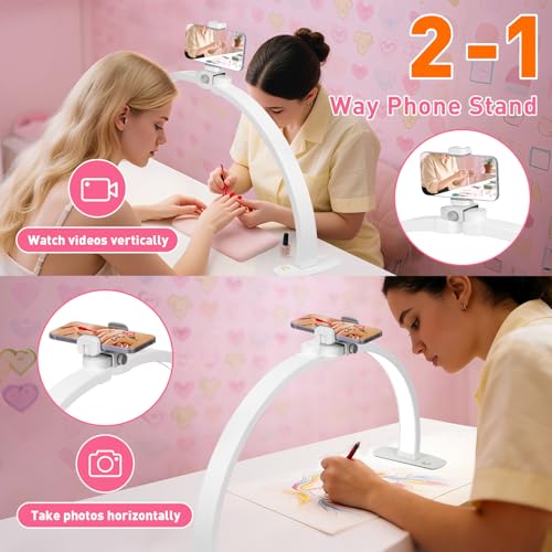HITTI Super Large 29in Half Moon Light for Nail Desk, White - color: 29In White