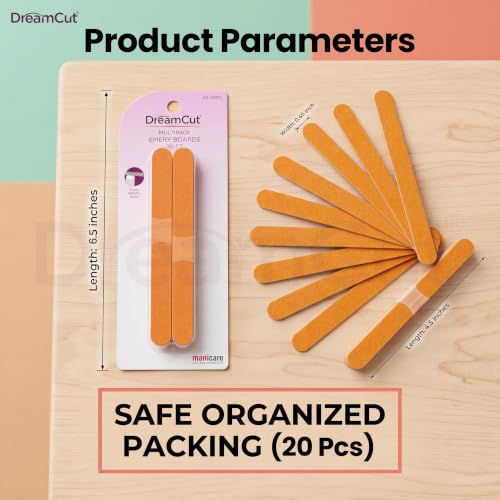 DreamCut 20 Pack Emery Boards, 150/180 Grit, Manicure Pedicure Nail Files