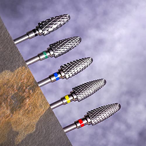Fantexy 3/32" Carbide Nail Drill Bit Set, Tungsten Steel, 5 Pieces