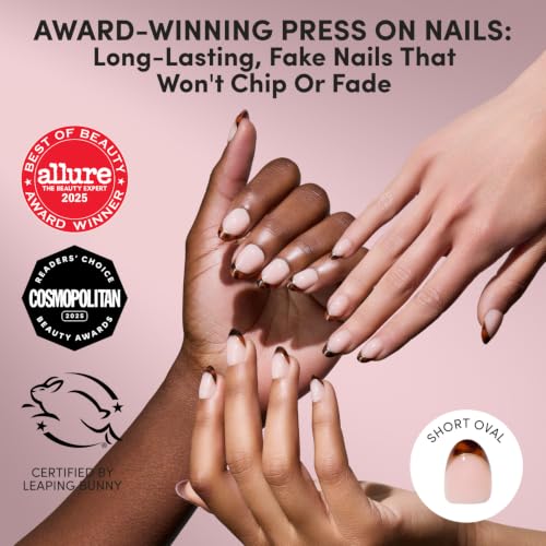 Glamnetic Press On Nails - Short Oval, Glossy Fake Nails 30 Pc Full Kit - color: 2H - High Standards