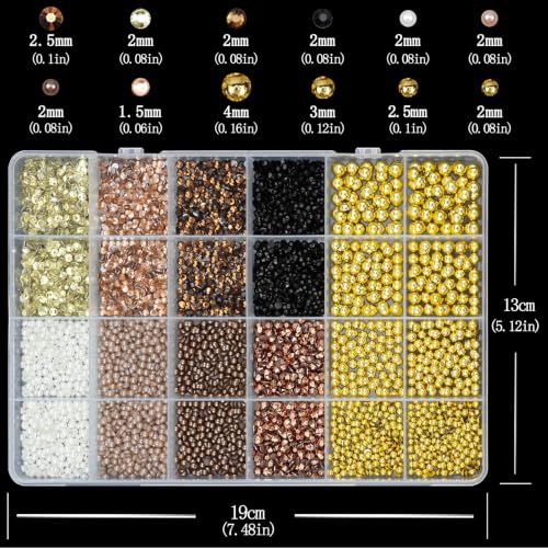 Brown Bedazzling Kit Flatback Rhinestones Pearls Gems for Crafts - color: 16-Brown