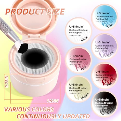 Cushion Gradient Painting Gel Kit, Black Ombre Nails Aura Nails - color: Black Set