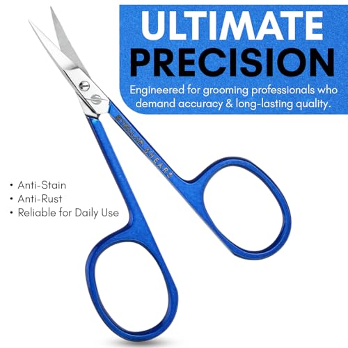 Cuticle Scissors – Extra Fine Curved Stainless Steel Blades for Precise Cuticle, Eyebrow & Nail Trimming – Professional Manicure & Pedicure Scissors for Women & Men (SS-CS-01) - color: Ss-cs-01