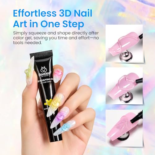 Beetles Sculpting Gel 3D Gel for Nail Art 6 Colors - color: B-Multicolor-6