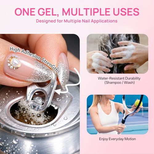 Krofaue Solid Nail Glue Gel 4 Pack, Press On Nail Glue, Strong Bond - color: Black
