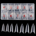 Beuniar Stiletto Nail Tips Clear 500Pcs Short Pointed False Acrylic Nails - color: Clear