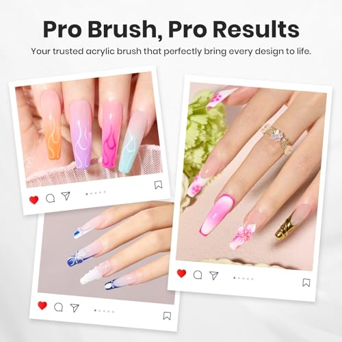 Beetles Pro 1-Pcs Acrylic Nail Brush – Professional Pure Kolinsky Bristles - color: C-Silver-02