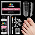 EBANKU 120 PCS Poly Gel Nail Forms for Toes with 75ml Slip Solution - color: 120P with Slip Solution