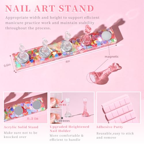 MAYEEN Lovely Nail Stand for Press Ons,Upgraded Raised Nail Holder For - color: Multicolor