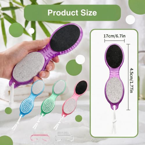 4 Pcs 4 in 1 Foot Brush, Pumice Stone Foot Scrubber for Shower