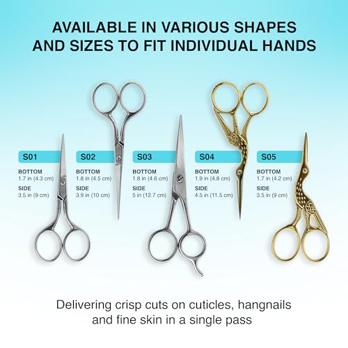 Cre8tion Stainless Steel Nail Scissors S04 Gold Bird, Acetone-Proof, 4.5" - size: 4.5 Inches - Gold Bird
