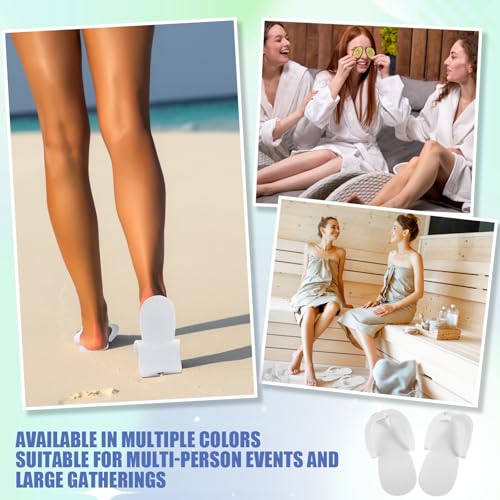 JaGely 100 Pairs Disposable Pedicure Flip Flops EVA Spa White, 0.2cm - color: White, size: Medium