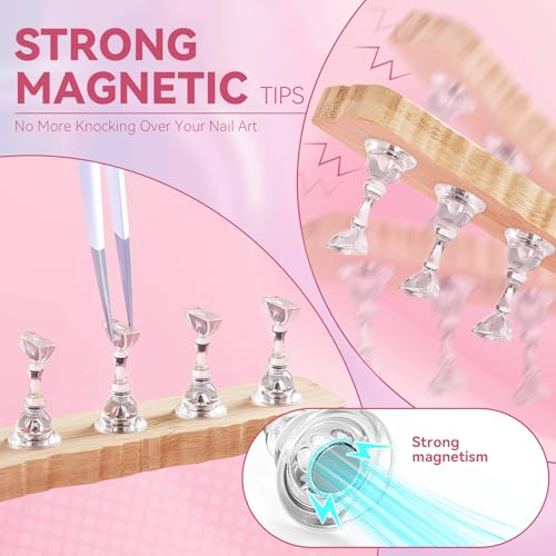 Nail Stand for Press On Nails Art Display Practice 2 Sets - color: Wood, size: Medium