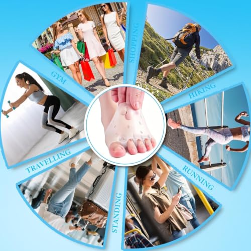 VEADONS 4 PCS Toe Separators, Silicone Toe Separators for Women & Men, Toe Spacers, Bunion Corrector, Hammer Toe Straighteners & Plantar Fasciitis, Comfortable & Breathable
