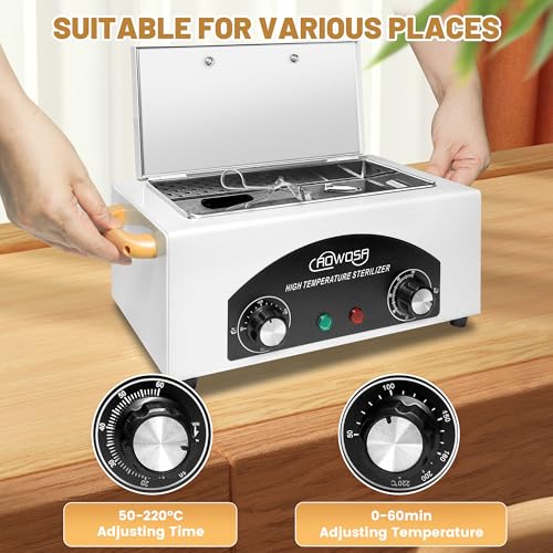 High Temperature Metal Tool Cleaning Box for Beauty Hair Nail Metal Tool - color: White