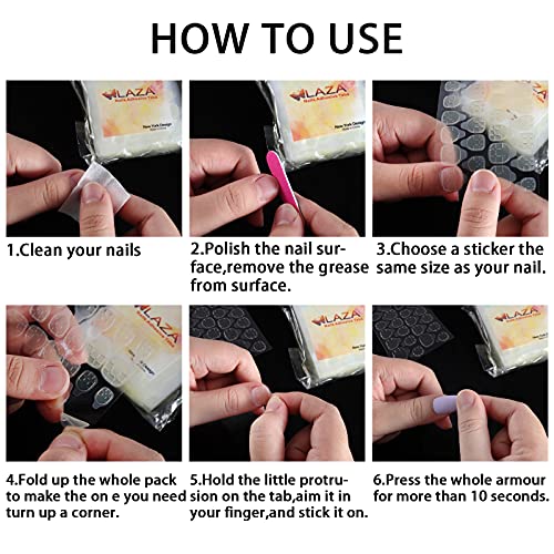 Laza 720pcs Thin Breathable Adhesive Tabs Super Sticky Nail Glue Stickers - size: Clear 720 Pcs