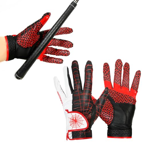Spider Grip Men's Golf Glove - color: Red, size: Men Medium (23)