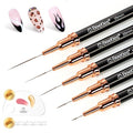 Beetles Liner Brushes for Nails 5pcs, Metallic Nail Art Brushes Black - color: A-Black-5