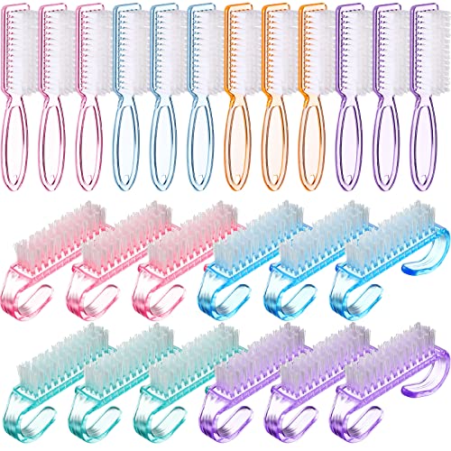 Patelai 24 Pcs Nail Brushes for Cleaning, Fingernail Hand Toes,Transparent - color: Transparent