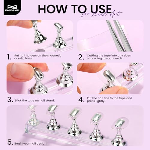 Fandamei 20PCS Nail Stands, Press On Nail Stand, Nail Stand For Press Ons - color: Silvery