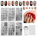 6 Sheets Nail Stamping Plate Skull Rose Nail Art Stamp - color: Skull Rose