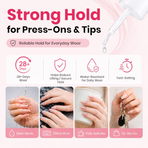 Beetles Press On Nail Glue Quick-Drying 10ml Super Strong Nail Glue - color: 00 - Clear - 01