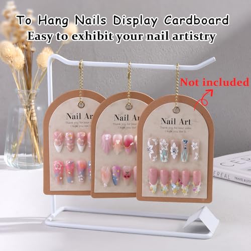 150 Pcs Nail Swatch Sticks with Ring & Nail Art Display Stand Storage Rack - color: White Shelf 150pcs