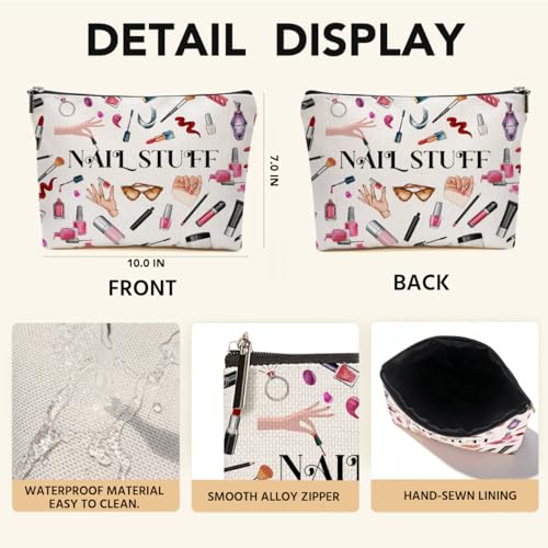 Nail Stuff Makeup Bag, Nail Technician Cosmetic Bags Travel Organizer Bag - color: Multicolor 0062