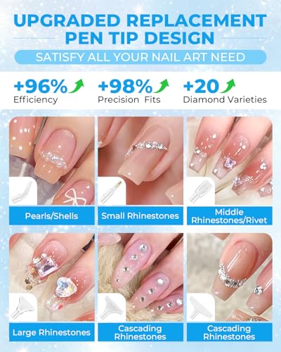 5.0 Pro Rhinestone Picker Tool Kit 16pcs, Bedazzling Pen | Diamond Art Tool - color: Blue/White