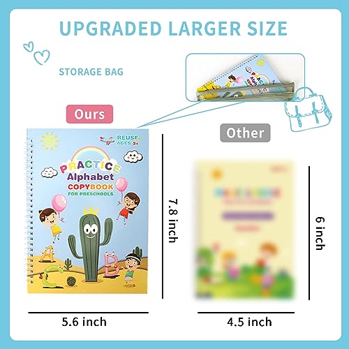 LUCKFUTURE Grooved Magic Copybook, Reusable Handwriting Practice - size: 5 Count (Pack of 1)