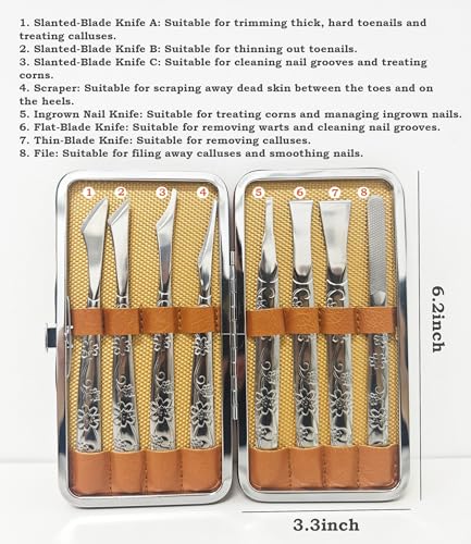 Professional 8PCS Pedicure Tools, Callus Remover Kit for Feet, Women & Men