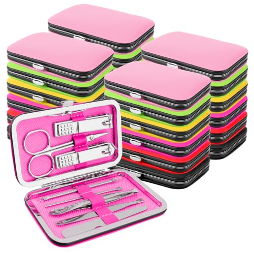 SIKEMAY 24 Pack Manicure Set Christmas Stocking Stuffers Bulk Gifts Family, Colleague, Friend, 8 in 1 Nail Clipper Set for Women Men, Fingernail Clippers Stainless Steel Kits Nail Care Tools Travel - size: 24