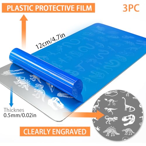 PH PandaHall 111 Patterns Dinosaur Fossils Nail Stamping Plates 3pcs Snake Fish Fossil Nail Stamper Marine Fossils Nails Image Plates Leaf Plant Nails Art Stencils for Women Manicures Salon Design - style: Dinosaur Fossils