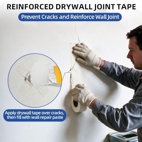 Wall Spackle Drywall Repair Kit Tape & Scraper for Nail Holes & Wall Cracks