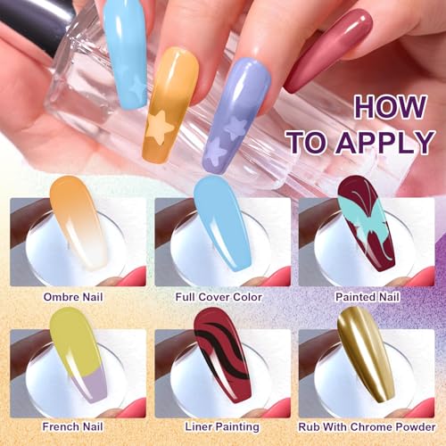 Gradient Painting Gel, 9 Colors Ombre Gel Nail Polish - color: Beachside Candy set