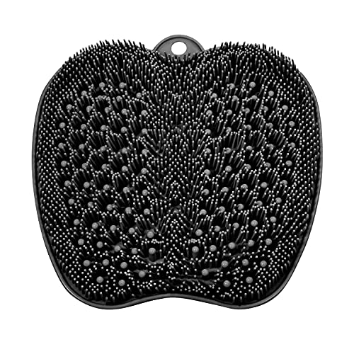 BESKAR XL Larger Shower Foot Scrubber Mat with Non-Slip Suction Cups - color: Black