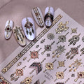 Boho Nail Stickers Gold Black Red Ethnic Tribal Feather Designs - color: Color 32